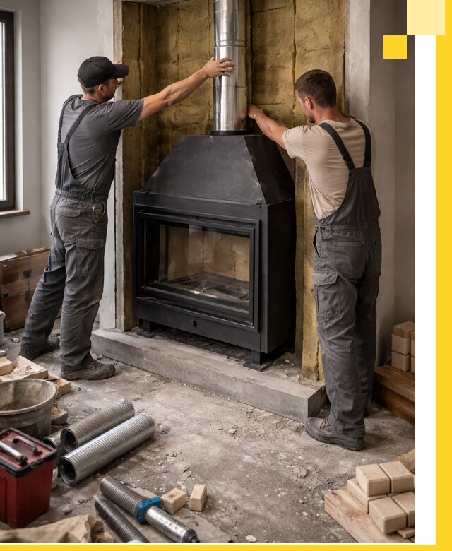 Изготовление и монтаж закрытых каминов в Югорске под ключ