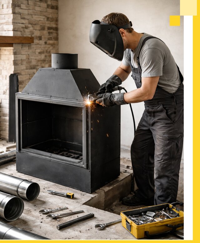 Продажа и установка металлических каминов в Югорске под ключ