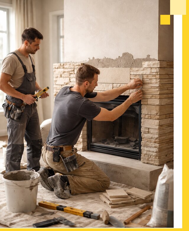 Установка и монтаж каминов для загородного дома в Югорске