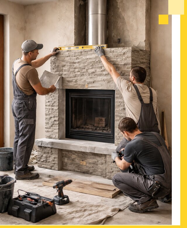 Профессиональный монтаж каминов под ключ в Югорске для дома