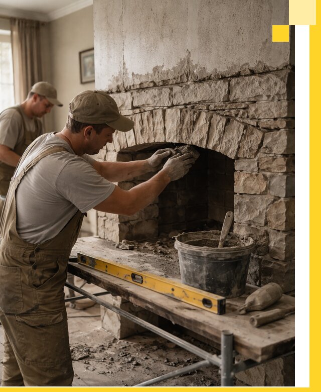 Изготовление каминов под ключ в Югорске, монтаж и отделка