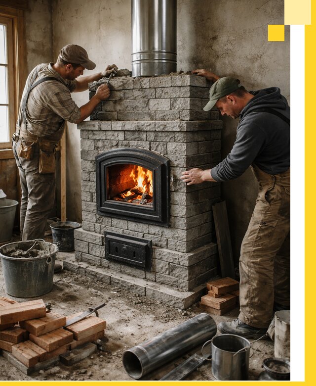 Производство, поставка и монтаж дровяных печей в Югорске