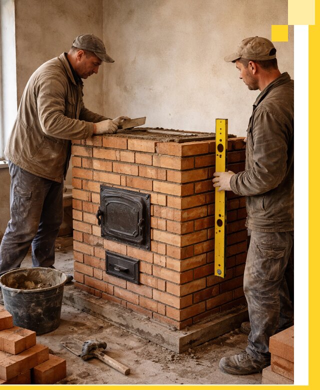 Отопительные печи под ключ в Югорске, установка и сборка