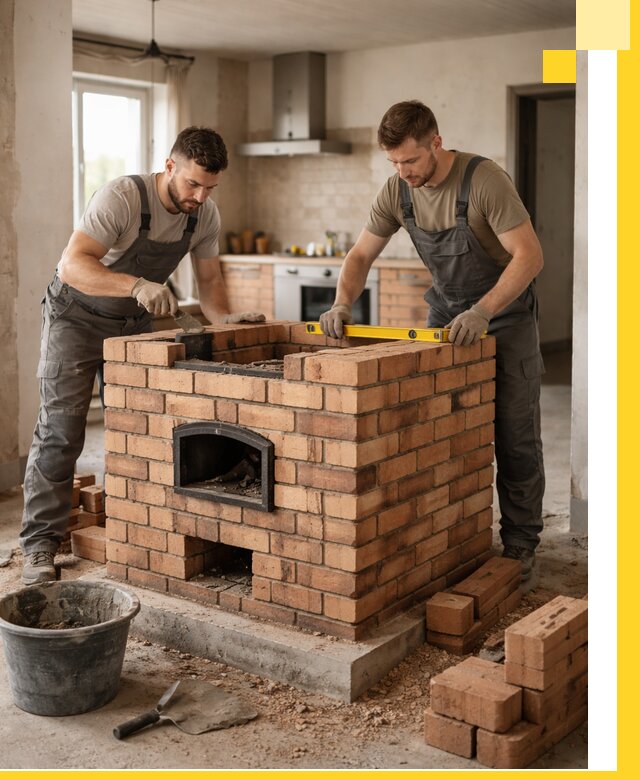 Установка и монтаж печей в частном доме в Югорске под ключ