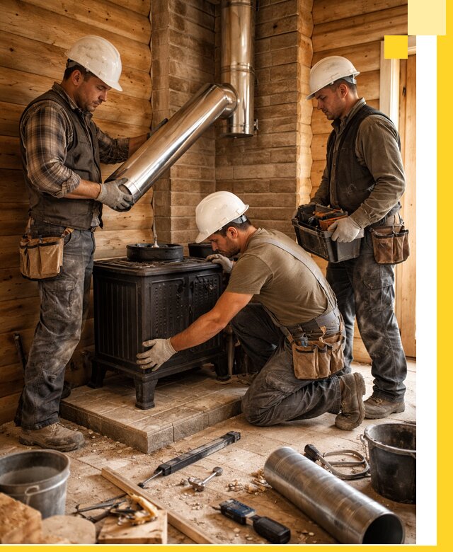 Профессиональный монтаж банных печей и дымоходов в Югорске