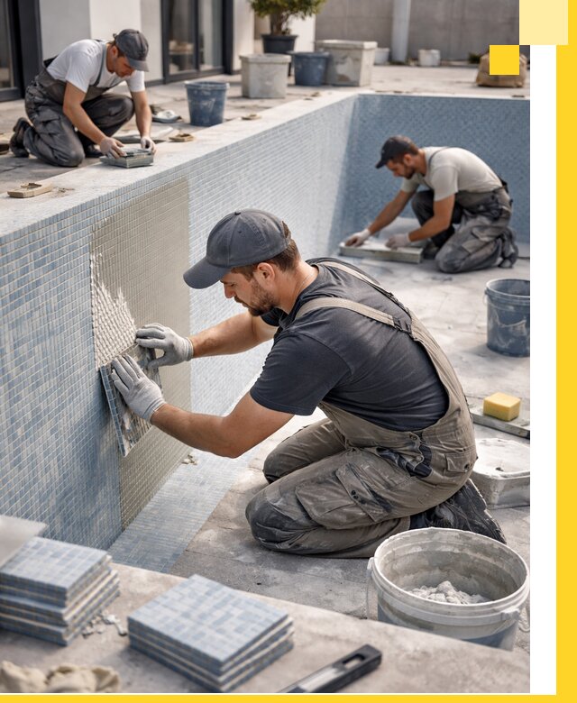 Облицовка бассейнов в Югорске плитка мозаика гидроизоляция