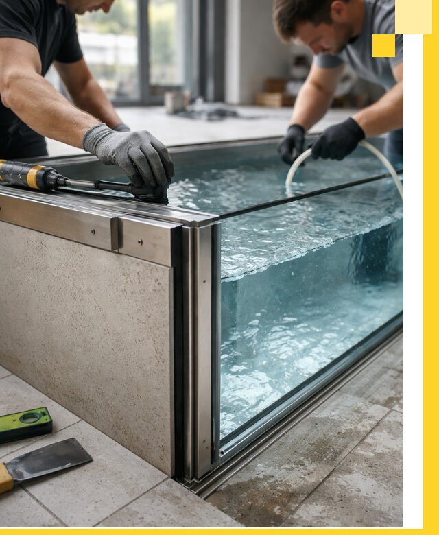 Проектирование и монтаж стеклянных бассейнов в Югорске