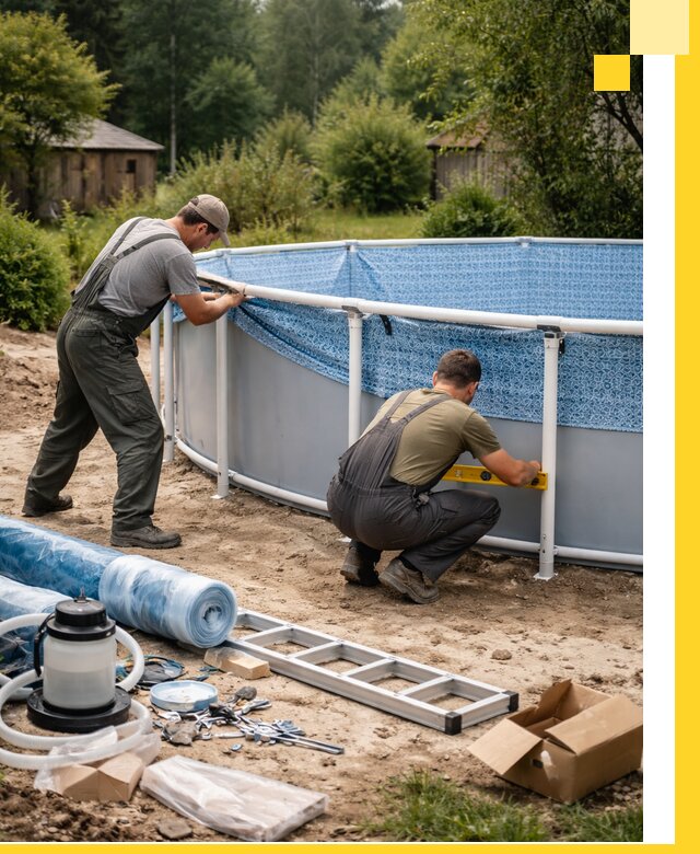 Установка и монтаж каркасных бассейнов в Югорске под ключ