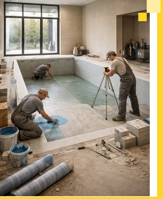 Проект и строительство закрытых бассейнов в Югорске под ключ