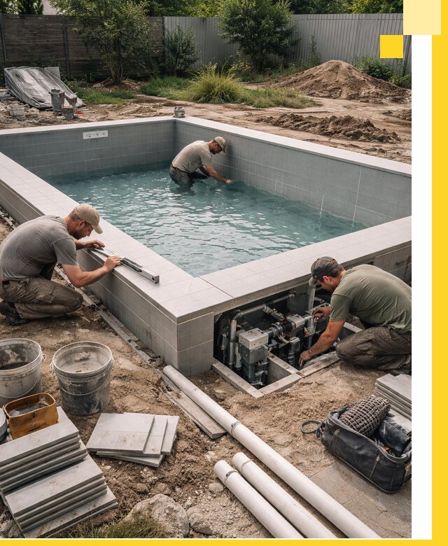 Строительство и монтаж бассейнов для дачи под ключ в Югорске