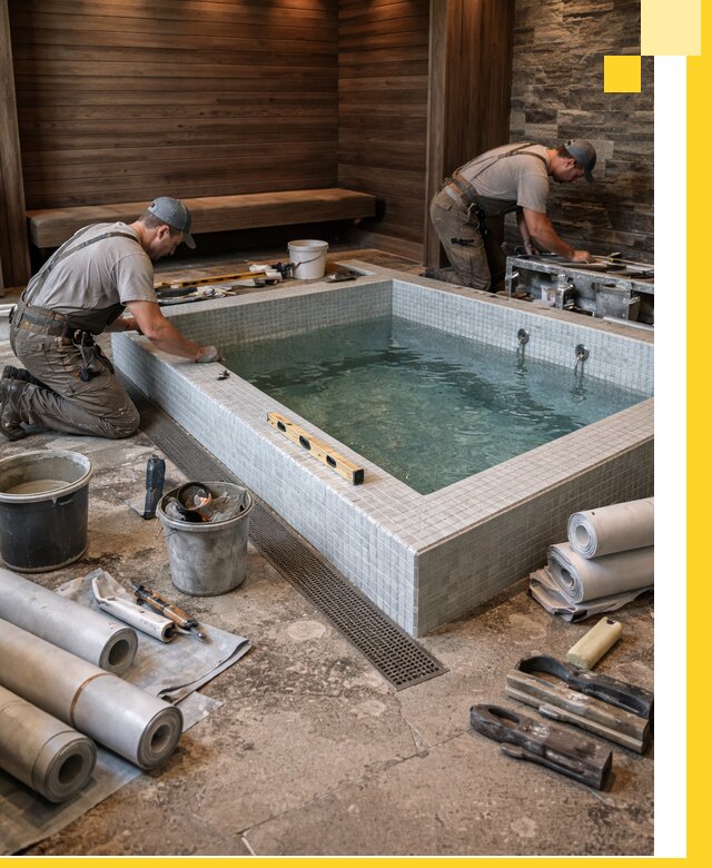 Установка и строительство бассейнов для сауны в Югорске