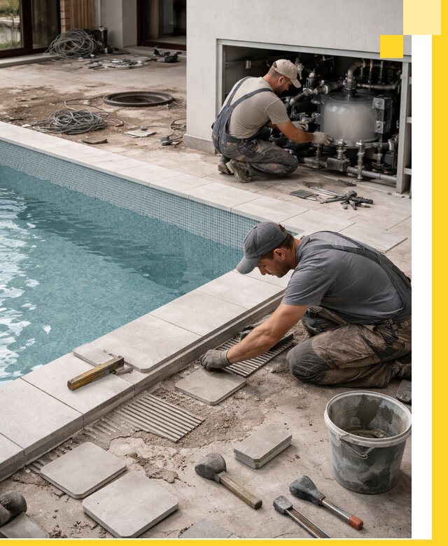 Строительство и монтаж бассейнов в коттедже в Югорске