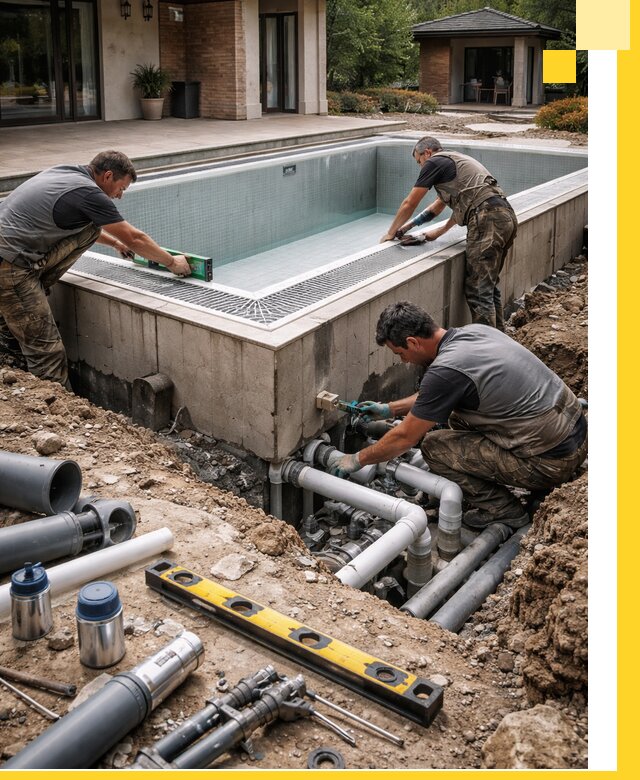 Строительство переливных бассейнов в Югорске под ключ