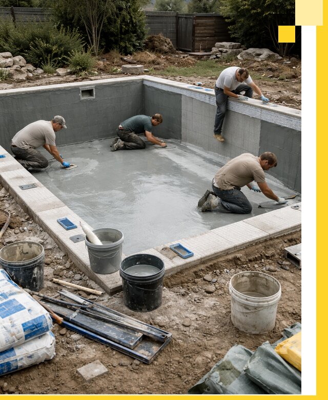 Изготовление и монтаж чаши бассейна под ключ в Югорске