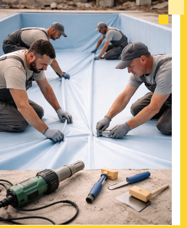 ПВХ пленка для бассейнов с монтажом и гарантией в Югорске