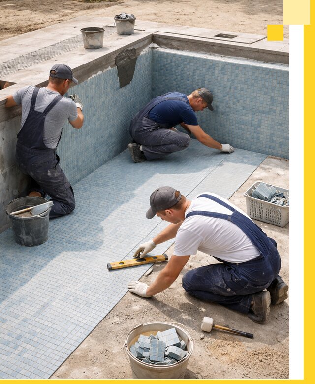 Укладка и установка плитки для бассейнов под ключ в Югорске