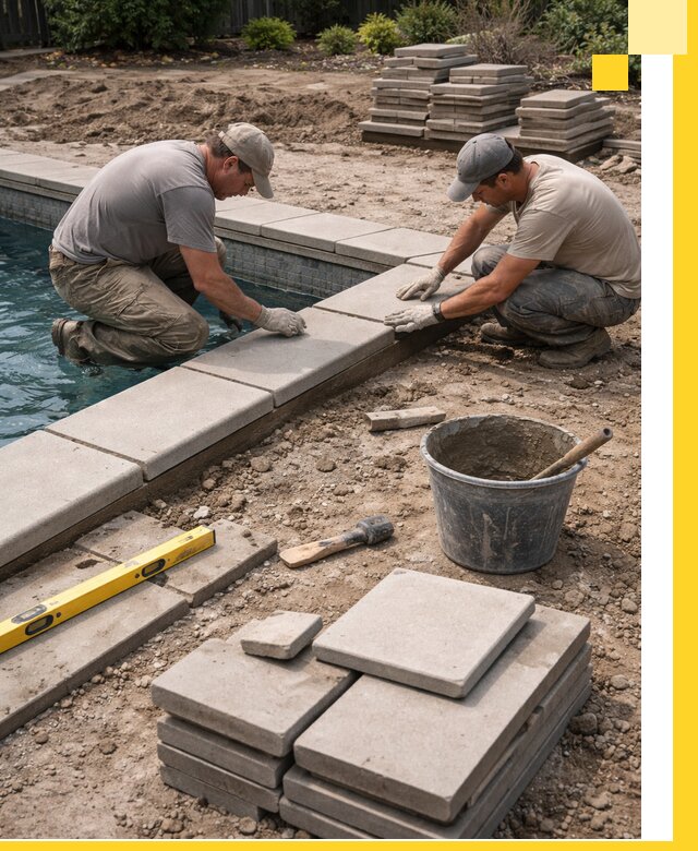 Установка и изготовление копингового камня для бассейнов в Югорске