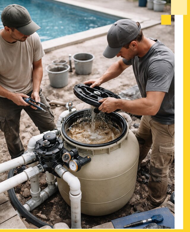 Установка и обслуживание песочных фильтров для бассейнов в Югорске