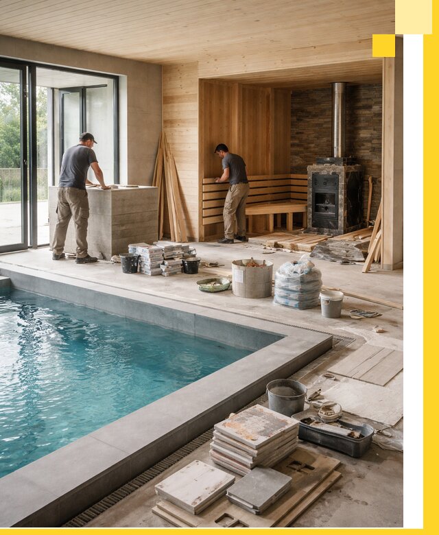 Проектирование и строительство бань с бассейном в Югорске