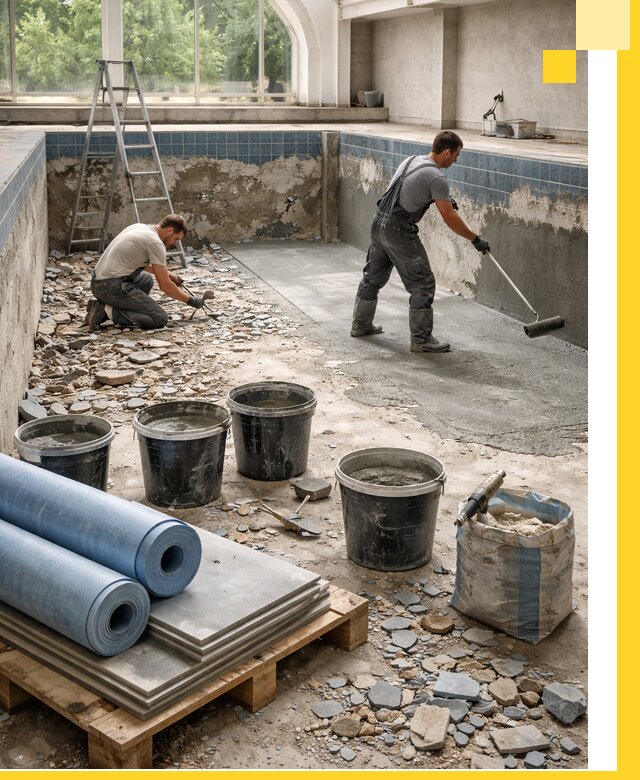 Реконструкция бассейнов в Югорске: ремонт, гидроизоляция