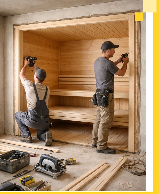 Монтаж саун под ключ в Югорске — проектирование и установка