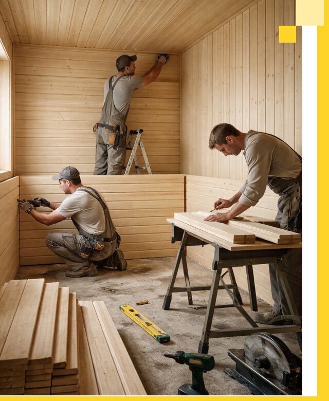 Обшивка саун в Югорске из натуральной древесины под ключ