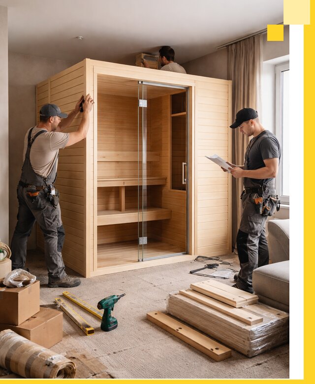 Установка и благоустройство саун в квартире в Югорске