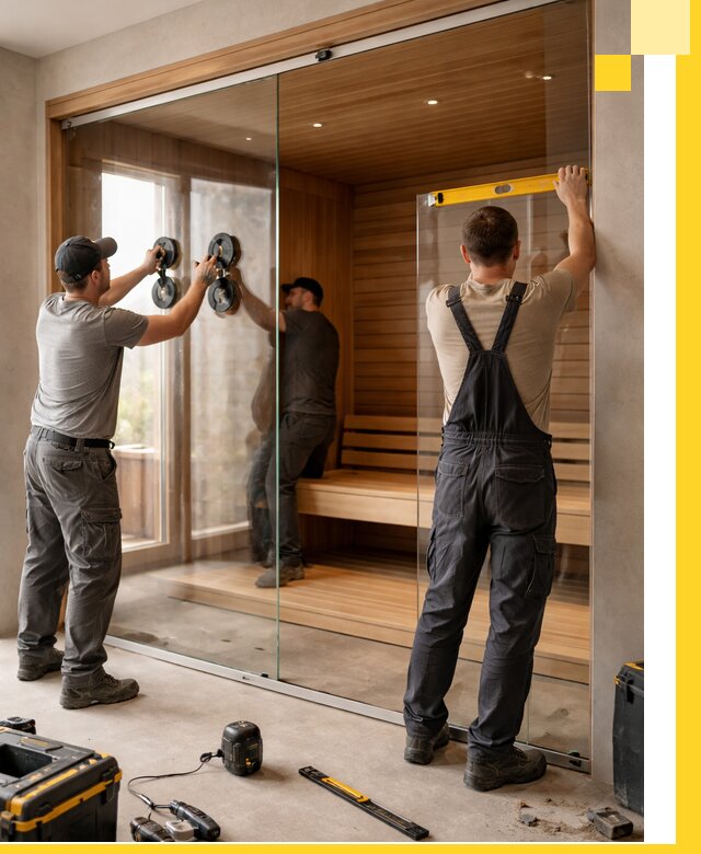 Производство и монтаж стеклянных саун под ключ в Югорске