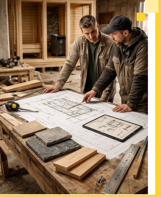 Проекты бань под ключ и планы строительства в Югорске