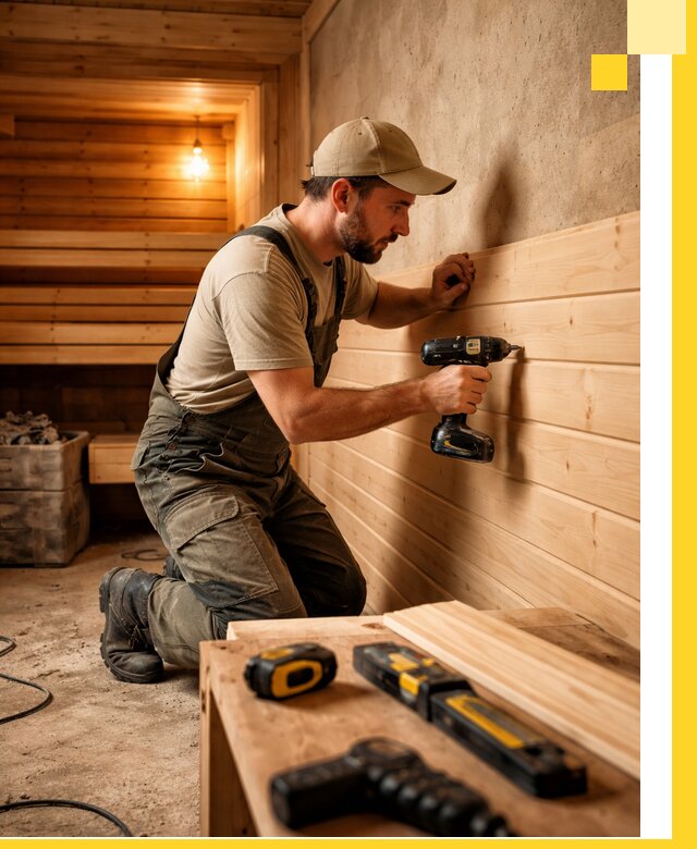 Профессиональная внутренняя отделка бани в Югорске под ключ