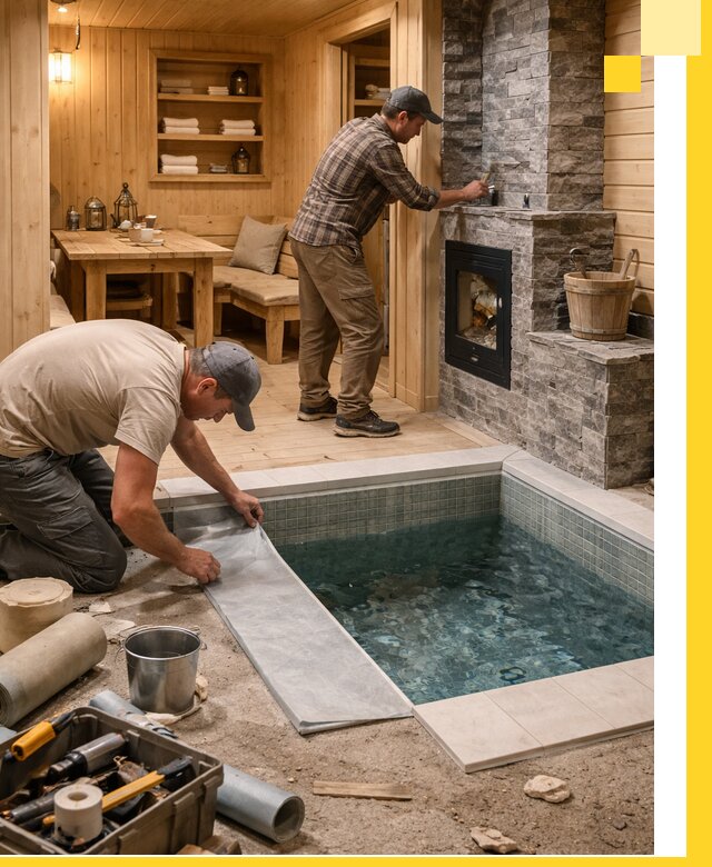 Строительство бань с комнатой отдыха под ключ в Югорске