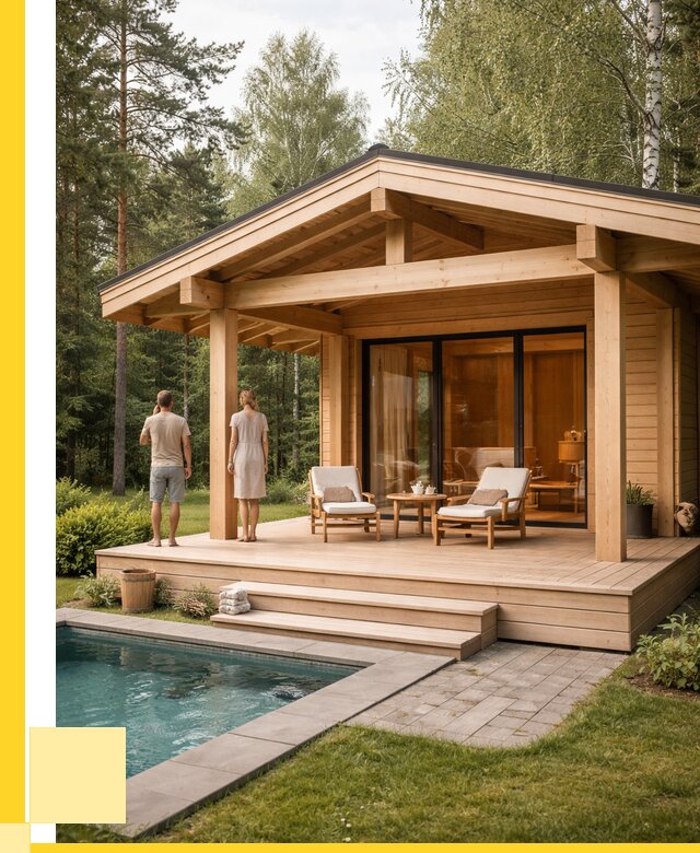 Бани с террасой под ключ в Югорске от 612660 р. | ЭриданЮгр