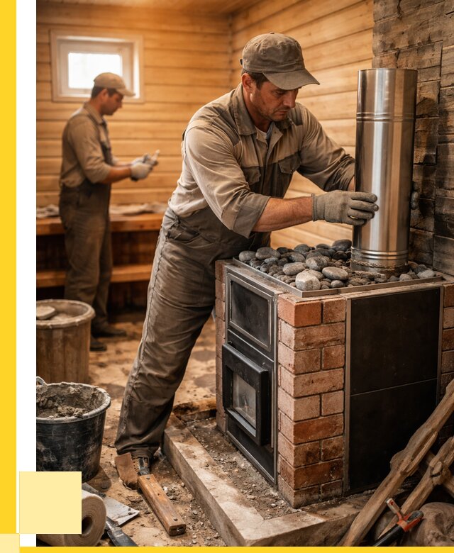 Монтаж печи в бане под ключ в Югорске от 20422 р. | ЭриданЮгр