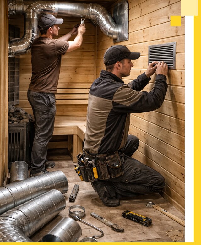 Проектирование и монтаж вентиляции бани в Югорске под ключ