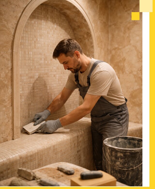 Профессиональная отделка хамамов с мозаикой под ключ в Югорске