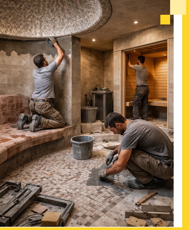 Проект и строительство хамама бани и сауны под ключ в Югорске