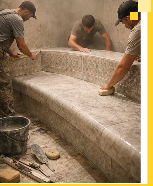 Изготовление и установка сидений для хамама в Югорске